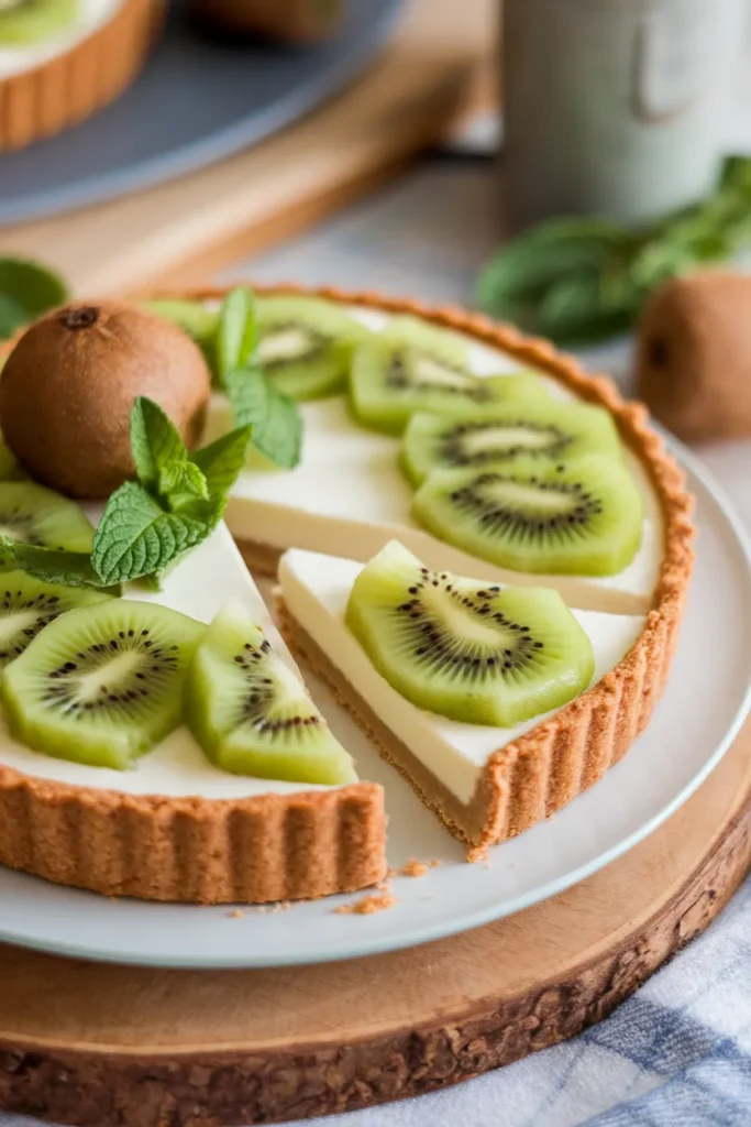 Kiwi Mint Tart with Almond Crust