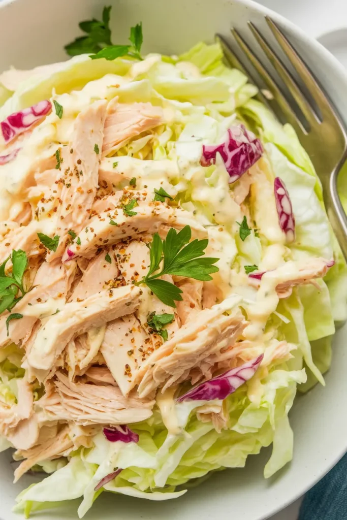 Low Carb Chicken Coleslaw Made with Cabbage 2 Low Carb Chicken Coleslaw Made with Cabbage