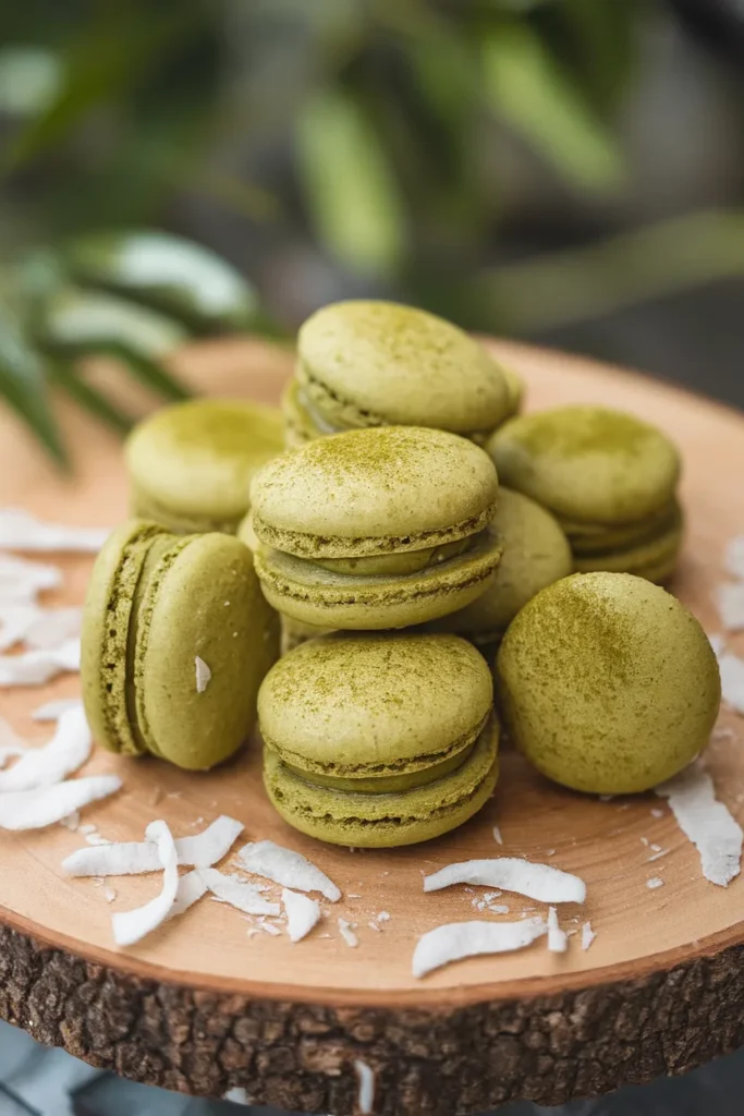 Matcha Coconut Macaroons