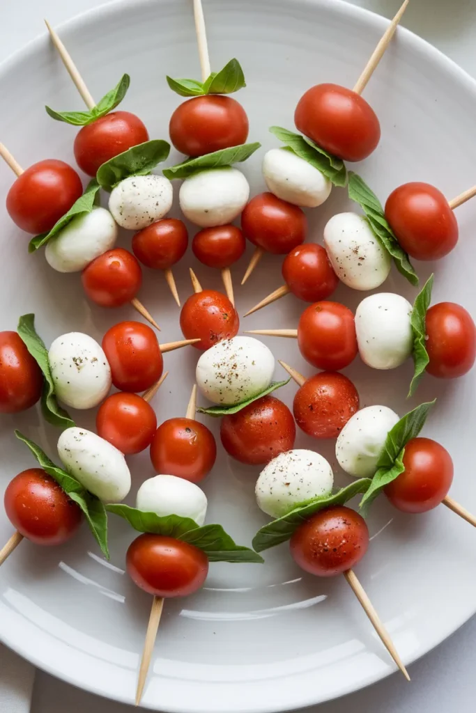9 Healthy After School Snacks for Kids Will Actually Beg You to Make 8 Mini Caprese Skewers