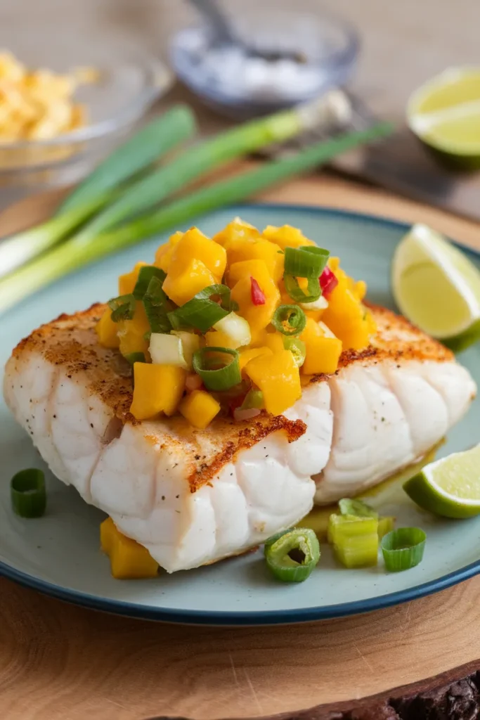 12 Pan Seared Cod Fish Recipes That'll Make You Forget Takeout Even Exists 7 Pan Seared Cod with Mango Salsa