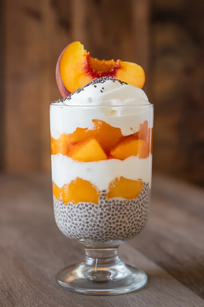 Peach and Cream Chia Parfaits