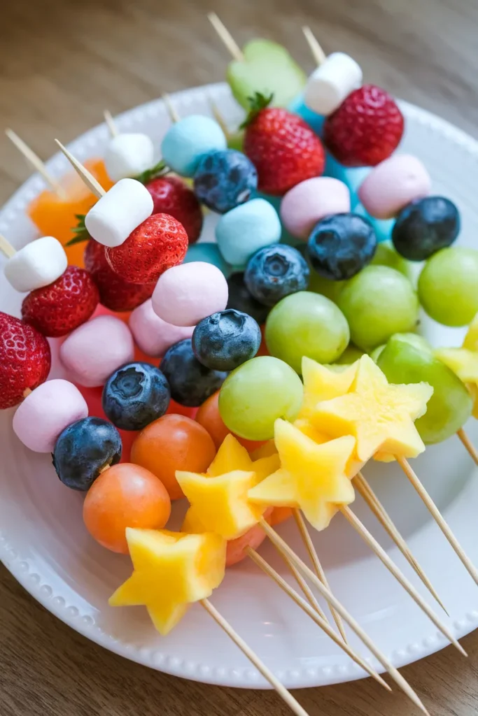 Rainbow Easter Fruit Skewers