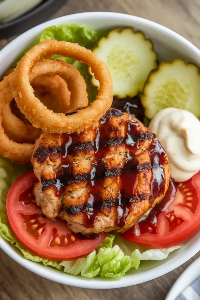 Smoky BBQ Chicken Burger Bowl