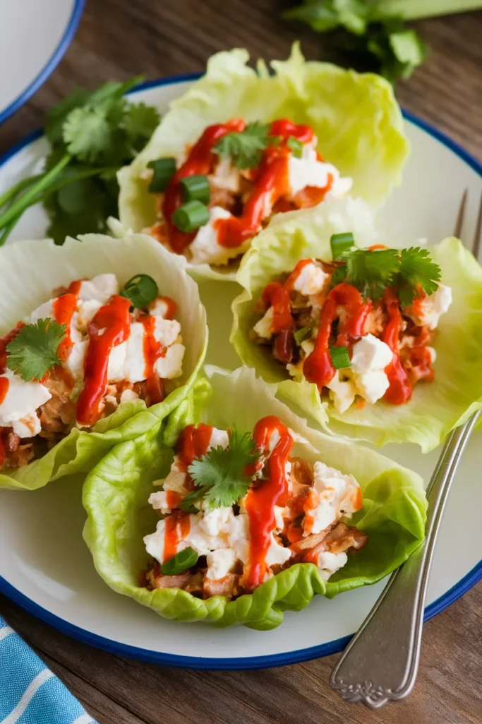 11 Low-Carb Cottage Cheese Lunch Ideas 3 Spicy Sriracha Cottage Cheese Lettuce Wraps