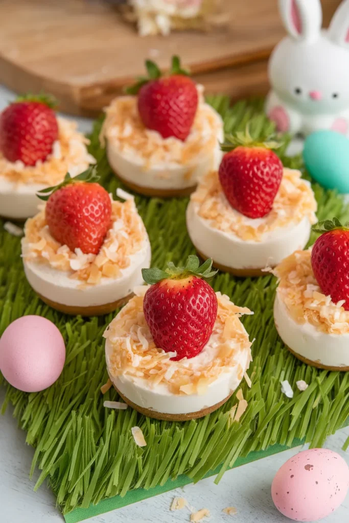 Strawberry Coconut Cream Easter Cups