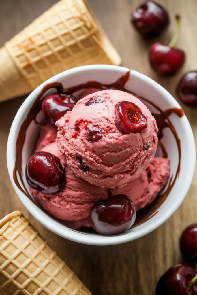Homemade Cherry Ice Cream1